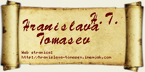 Hranislava Tomašev vizit kartica